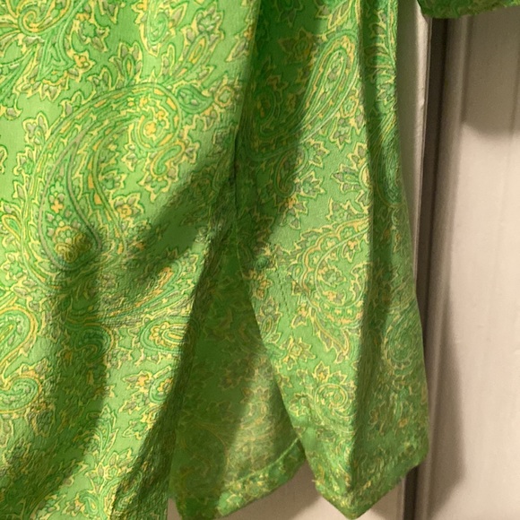 Christina India Lime Green Silk Shirt and Silk Scarf Combo - XL - Picture 6 of 9